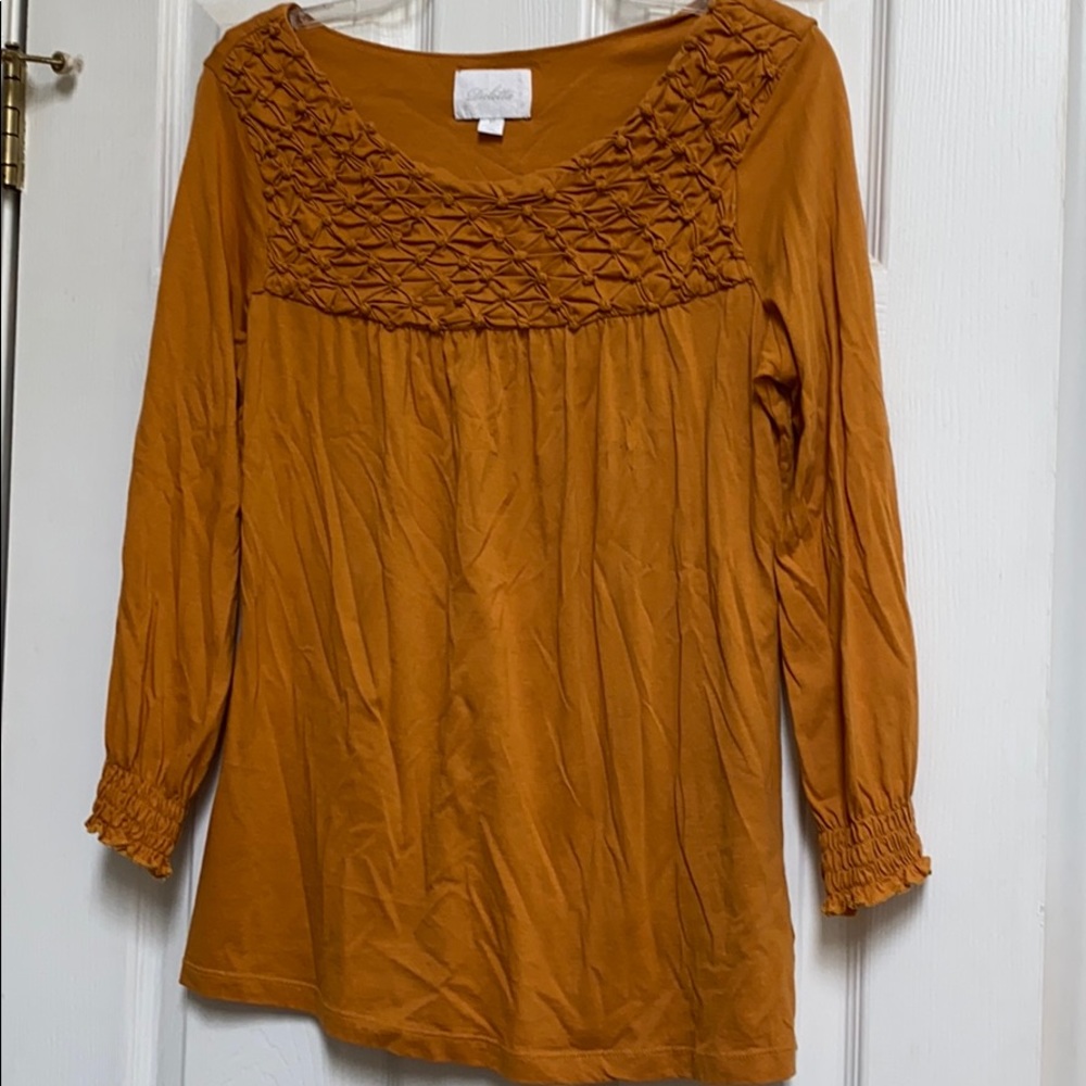 Anthropologie Mustard Deletta Blouse